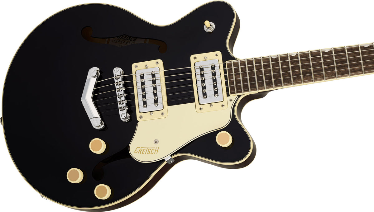 G2655 Streamliner Center Block Jr. Doppio Cutaway con V-Stoptail LRL Nero