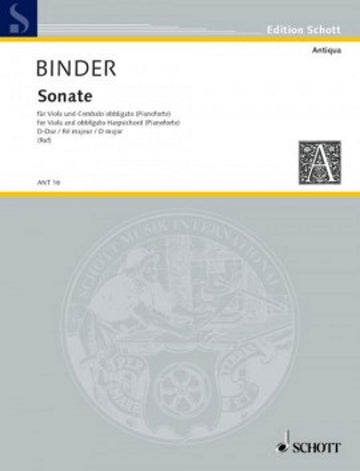 Binder C.S. - Sonata in Re maggiore - Viola e Pianoforte