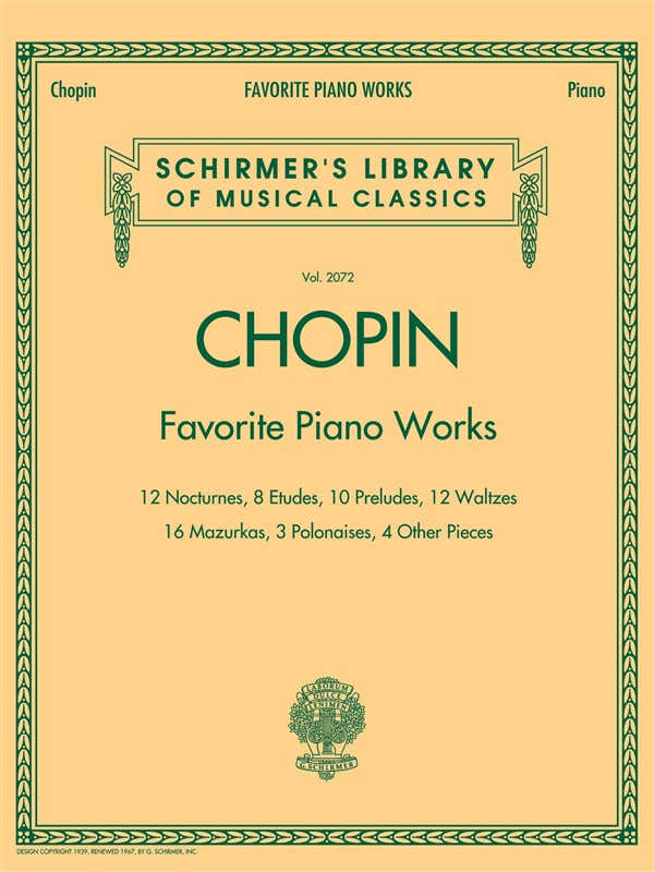 CHOPIN FREDERIC Opere preferite per pianoforte - Pianoforte solo
