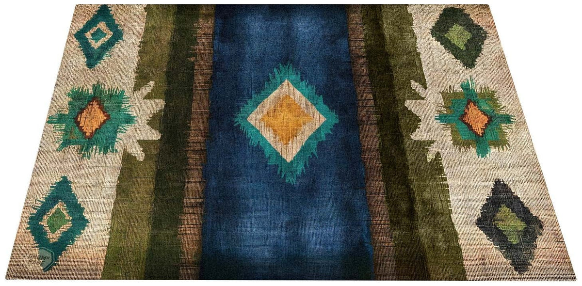 EART185-BLU - Tappeto Palco / Batteria Native American 1.85 x 1.60m Antiscivolo - Blu