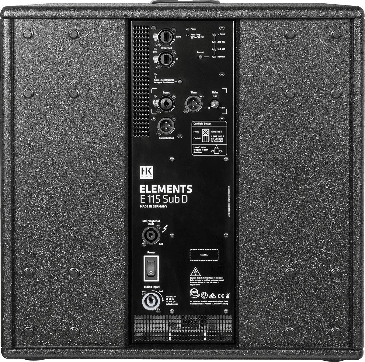 E115SUBWOOFER SUB-D-AMPLIFICATO 15 "2.6KWRMS