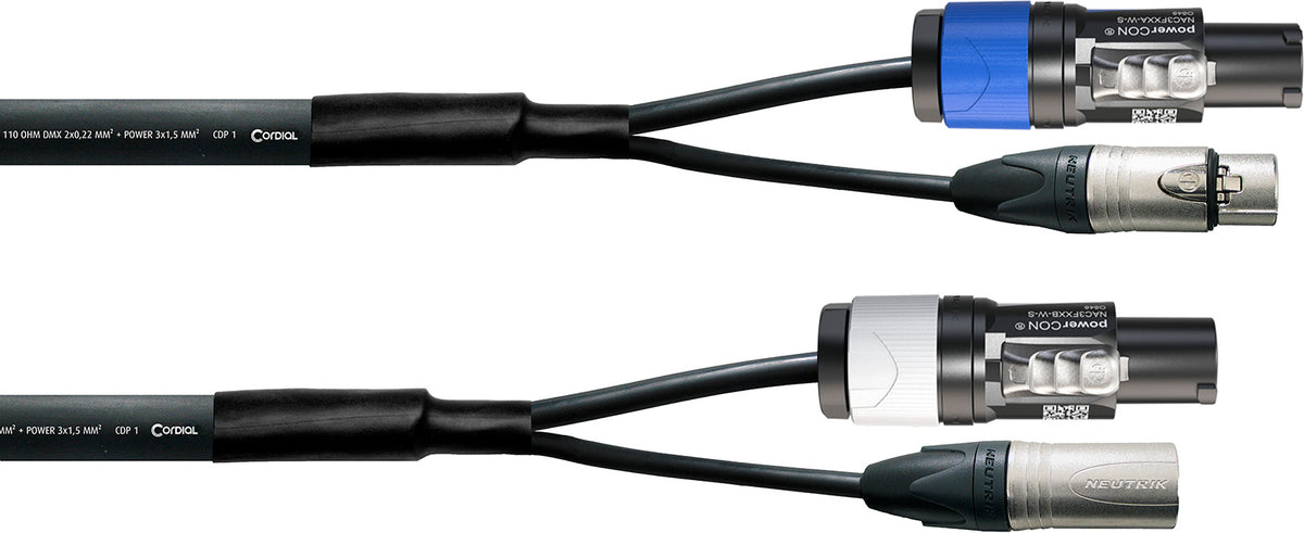 Cavo DMX XLR a 3 poli + Powercon 5 M