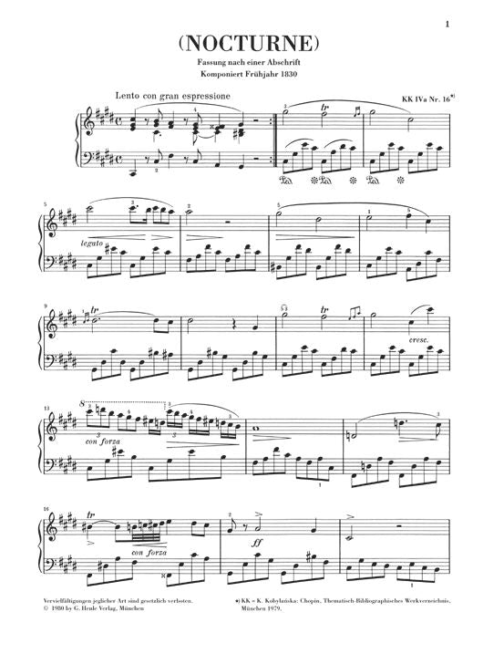 Chopin - Nocturne Ut Dièse Mineur Op. Post. - PIANOFORTE