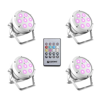 ROOT PAR 4 WH SET 1 - SET COMPOSTO DA 4 X CLROOTPAR4WH CON TELECOMANDO A INFRAROSSI