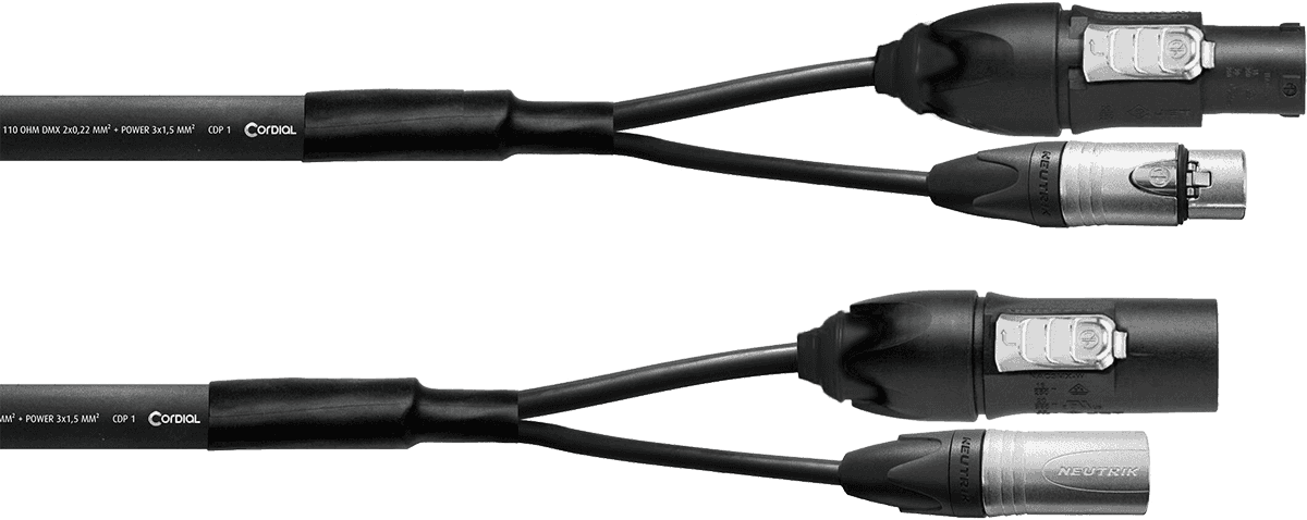 Cavo Ibrido XLR 5 Punti + Powercon 2,5 mm True1 - 3M