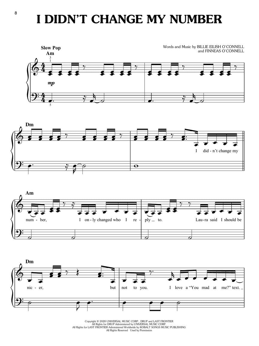 BILLIE EILISH - HAPPIER THAN EVER - EASY PIANO
