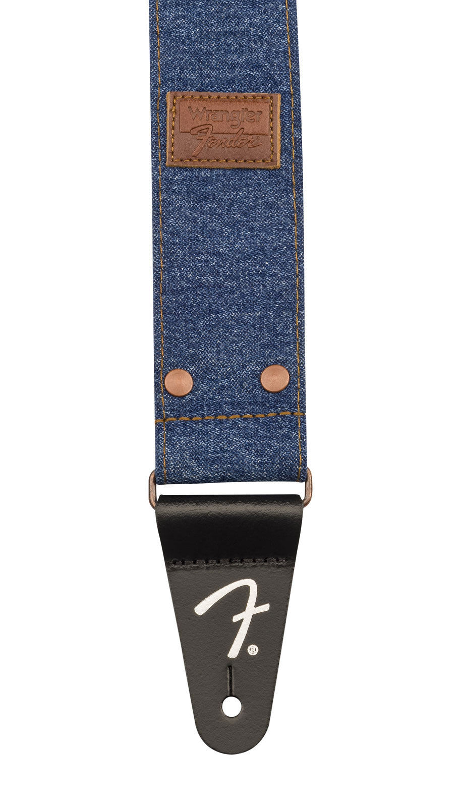 x Wrangler tracolla in denim con borchie indaco
