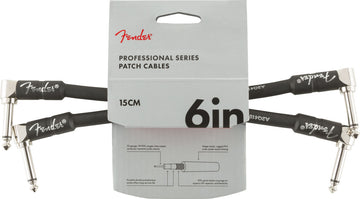 PROFESSIONAL INSTRUMENT CABLE 2-PACK ANGLE/ANGLE 6" BLACK