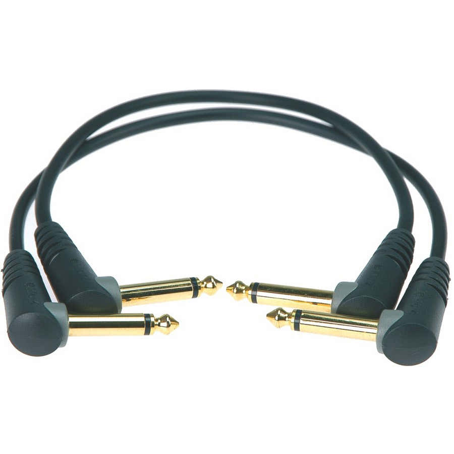 PATCHCORD 0,15M BLACK 2 UNITS JACK 2P.90/JACK 2P.90 GOLD
