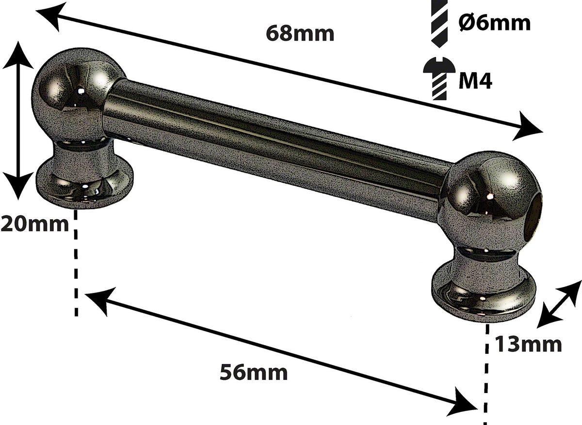 TL1D56-BK - BLOCCHETTO TUBO NERO - 56MM - DOPPIO (X1)