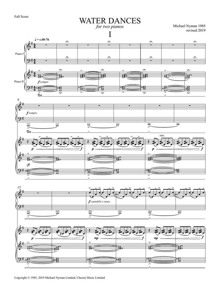 Nyman Michael - Water Dances - 2 pianoforti