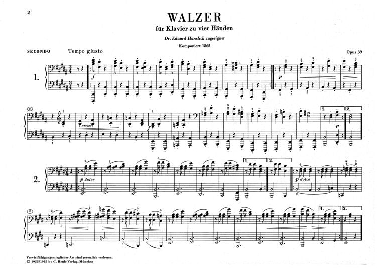 Brahms J. – Valzer OP. 39