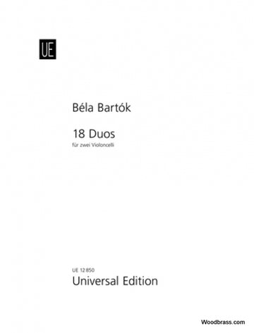BARTOK B. - 18 Duos - 2 Violoncelles