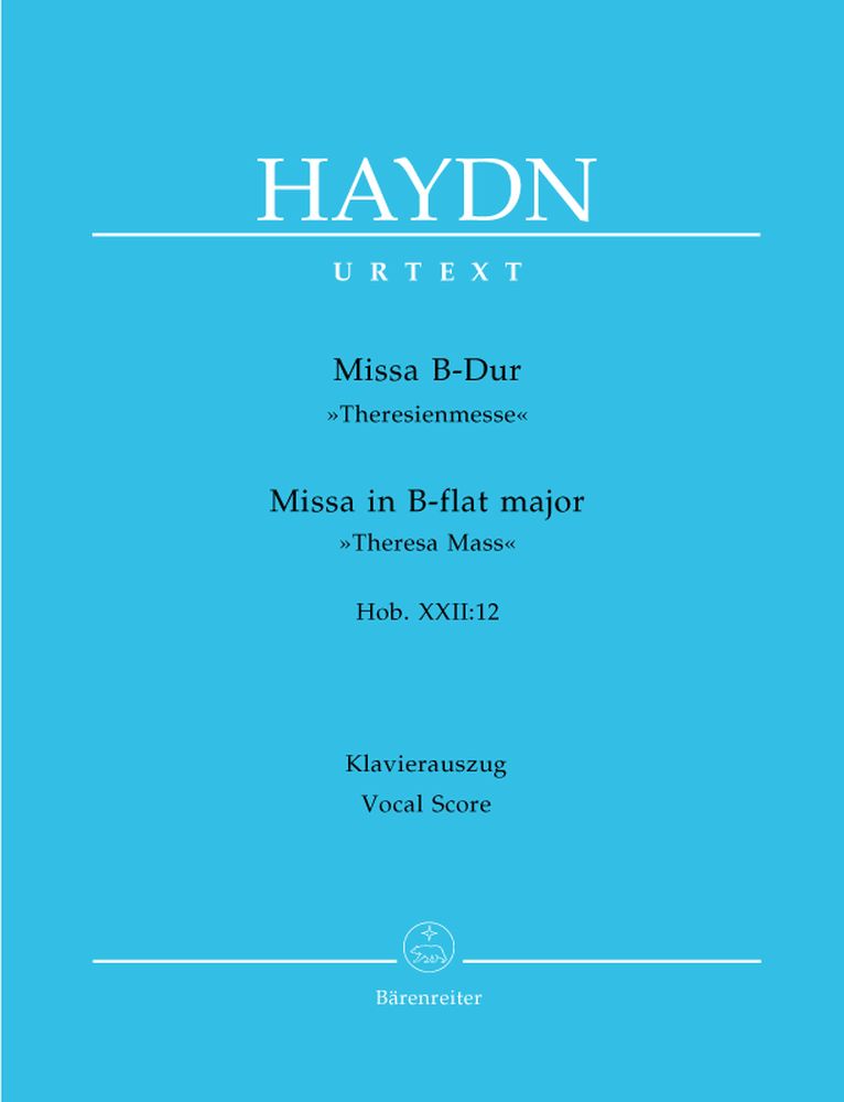 HAYDN J. - MISSA IN B-FLAT MAJOR HOB.XXII:12 "MESSE THERESA" - REDUCTION CHANT, PIANO