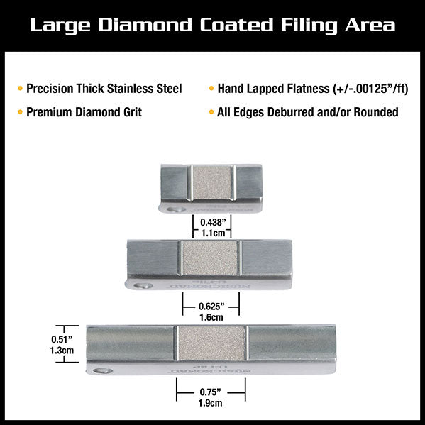 MN813 Lima Diamantata a U - Confezione da 3 (1.25'' 2'' 3'')