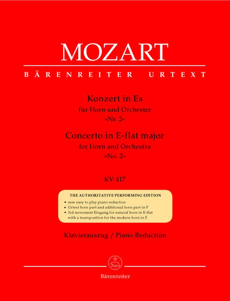 Moz W.A. - Concerto N°2 En Mib Majeur Kv 417 Pour Cor Et Orchestre - Cor Piano