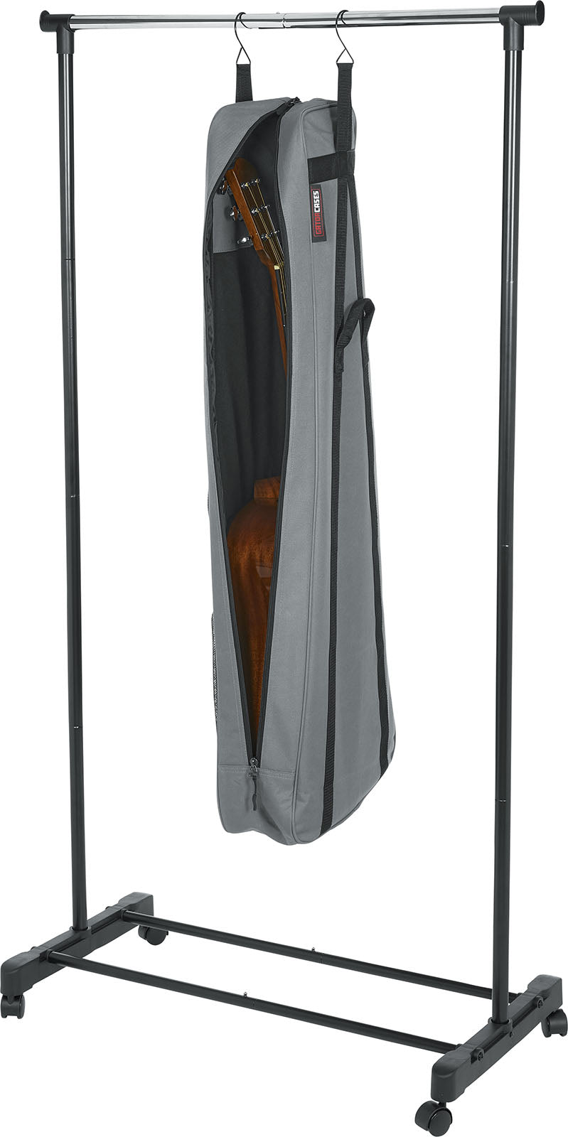 Hanging acoustic guitar gigbag