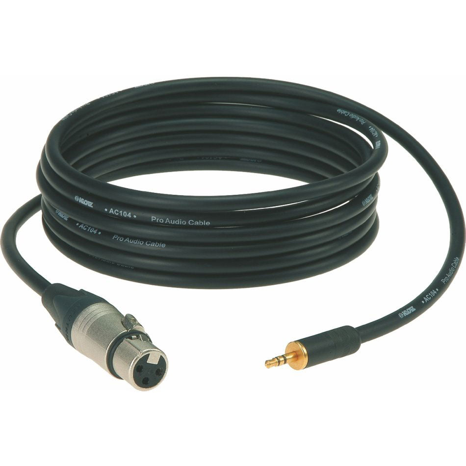 Klotz CONNECTION-CABLE BLACK 0,9M XLR 3 FEMALE - MINI JACK 3P GOLD CONTACT