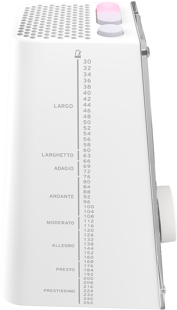 WHITE TRADITIONAL METRONOMES WITH RESONANT LOUDSPEAKER