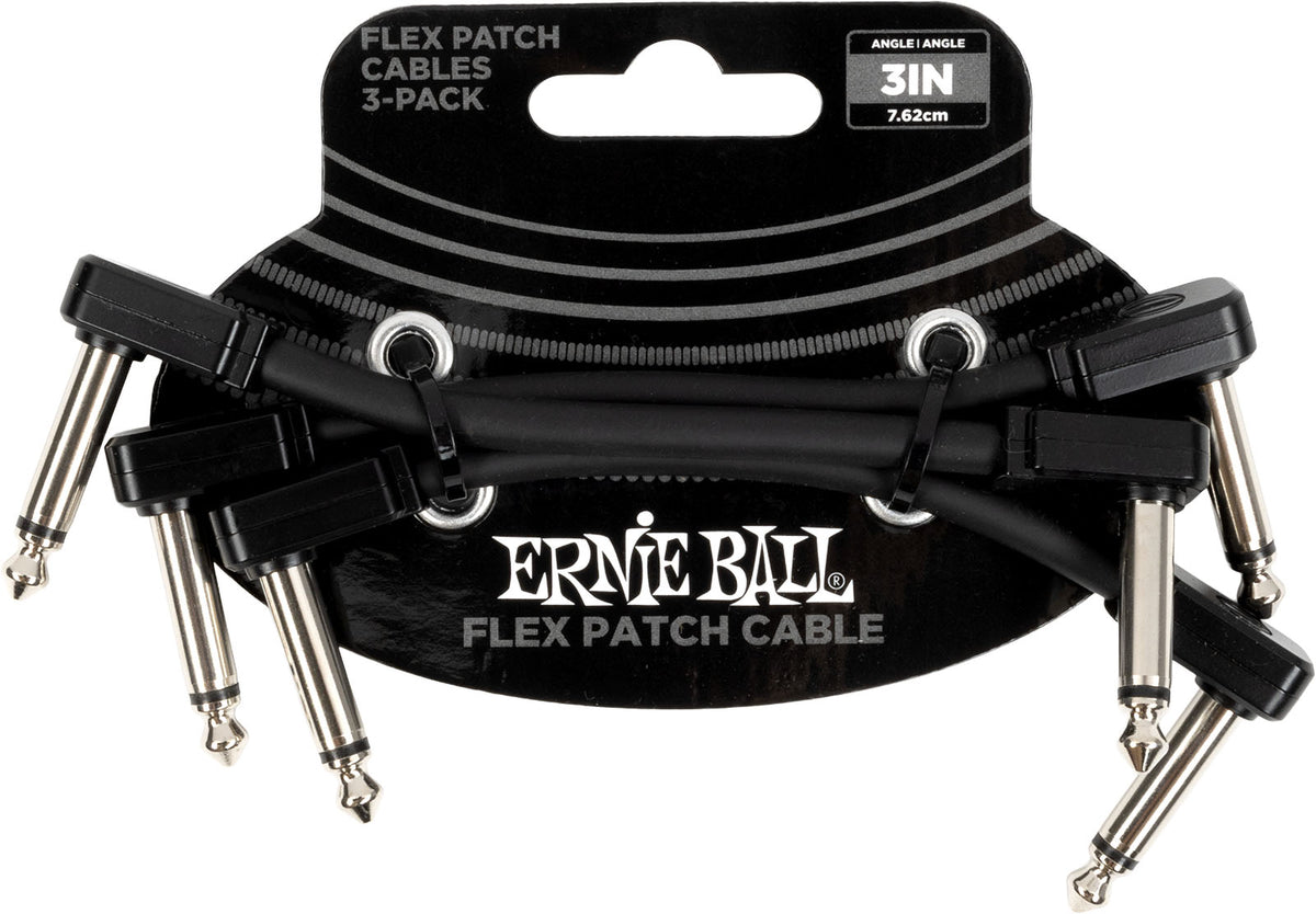 PATCH CABLE FLEX 7,5CM - PACK 3 BLACK