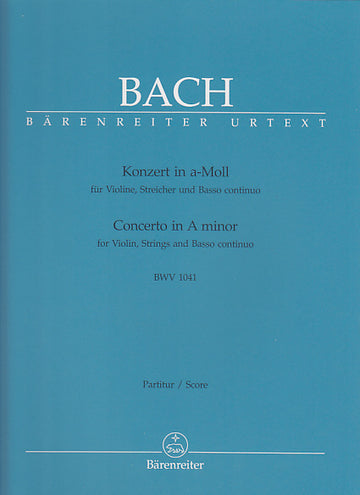 J.S. - Concerto En La Mineur Bwv 1041 Pour Violin, Cordes Et Basse Continue - Conducteur