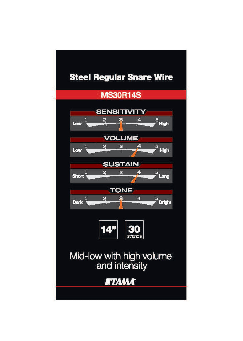 MS30R14S Snappy Snare Regular Acciaio al carbonio 30 fili 14