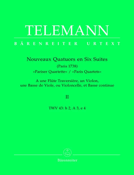 Telemann G.P. - Nouveaux Quatuors En 6 Suites Paris Quets Vol.2 - Flute Violon Viole De Gambe