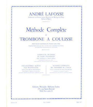 Lafosse Andre - Methode Complete De Trombone A Coulisse Vol.3