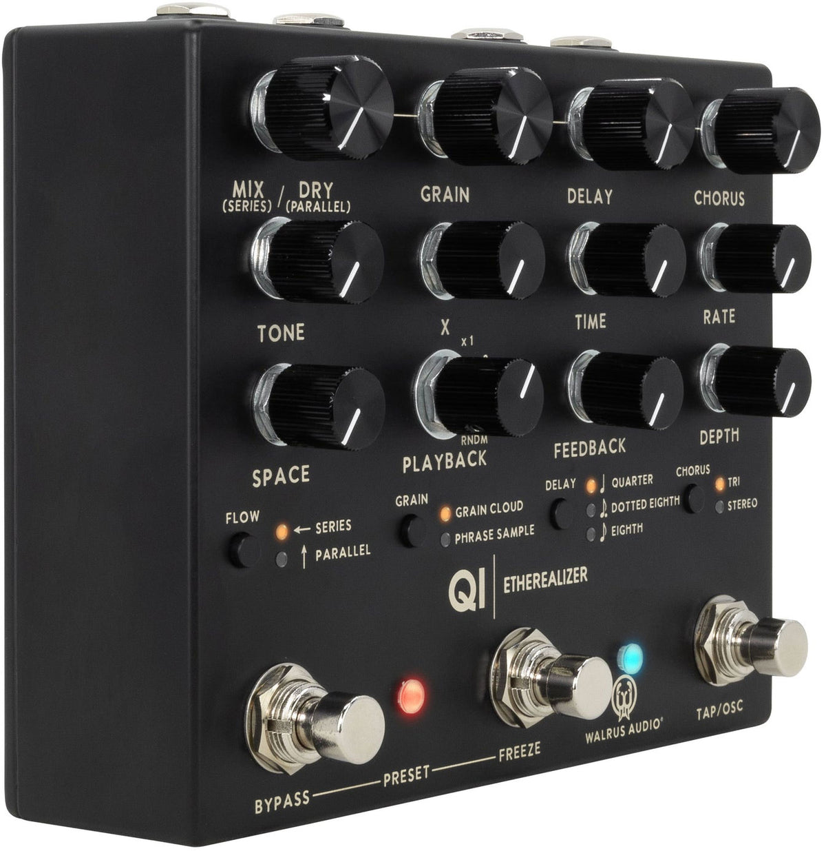 Qi Etherealizer Nero - Effetto granulare di riverbero, delay e chorus