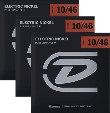 NICKEL PLATED STEEL ELECTRIC STRINGS SETS PACK OF 3 ELECTRIC SETS MEDIUM 10-46