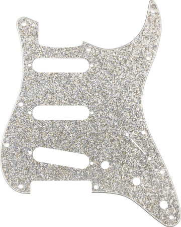 Hybrid Vetro/Glitter Strat S/S/S Battipenna, scintillio argento