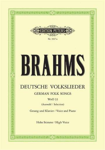 Brahms Johannes - Selezione di 20 canti popolari tedeschi - Voce acuta e pianoforte