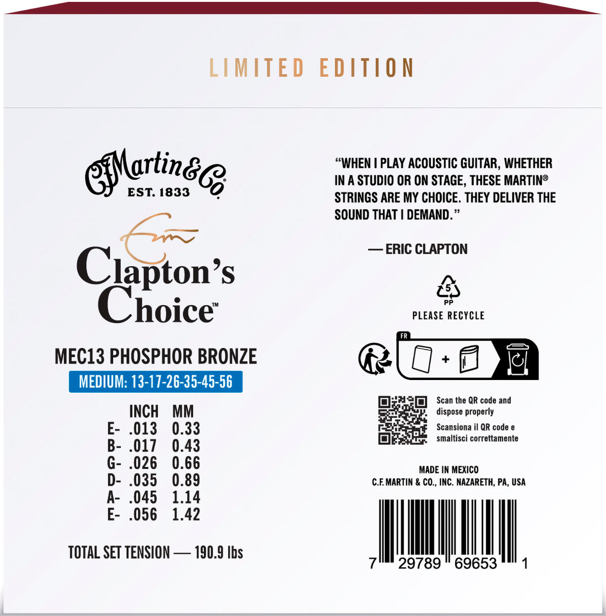 CLAPTON ACOUSTIC MEDIUM 13 56 LTD