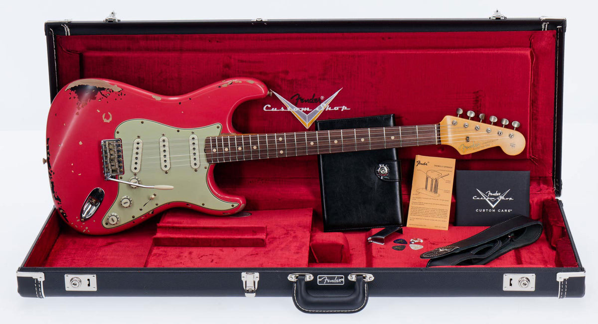 Stratocaster Michael Landau '63 FIESTA RED over 3-Color Sunburst Signature Artist 2025