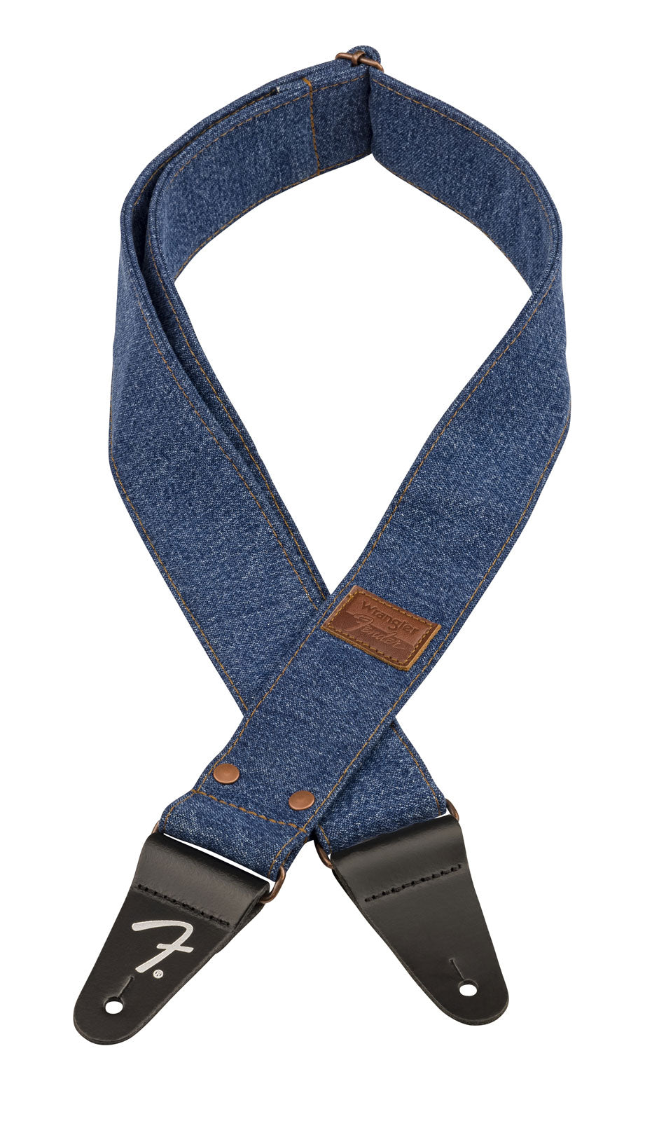 x Wrangler tracolla in denim con borchie indaco