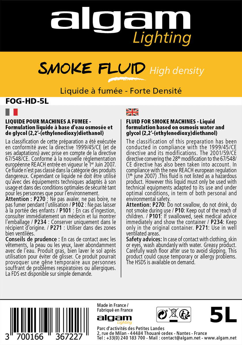 Liquido per fumo ad alta densità 5L