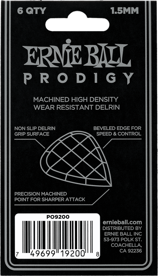 Plettri Prodigy Sacchetto Da 6 Neri Mini 1,5Mm