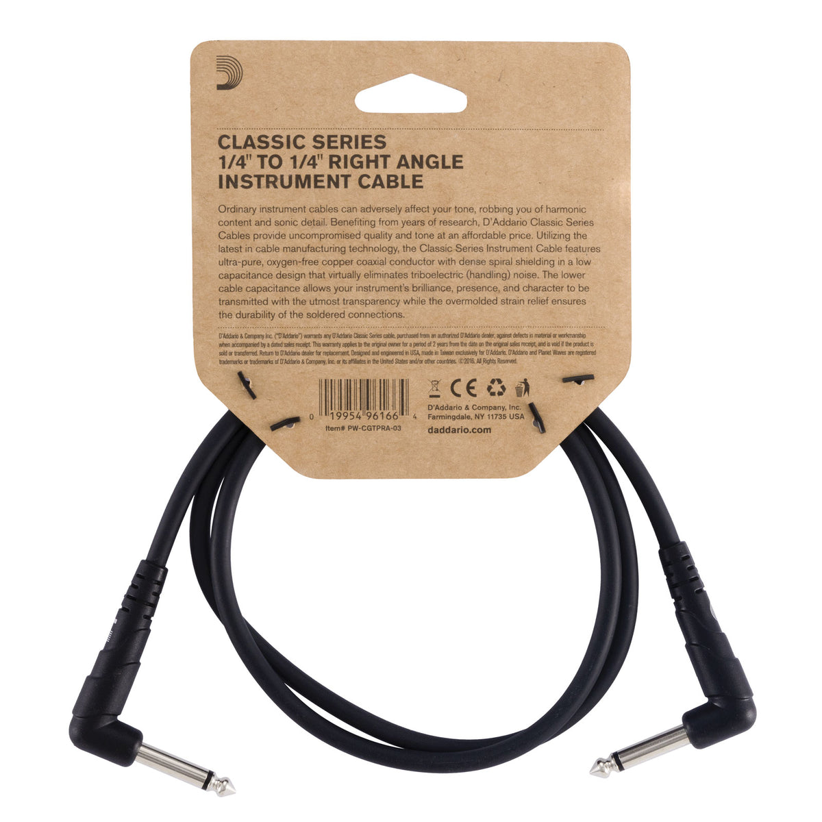 Classic Series Cavo di collegamento AD ANGOLO RETTO 3 Feet