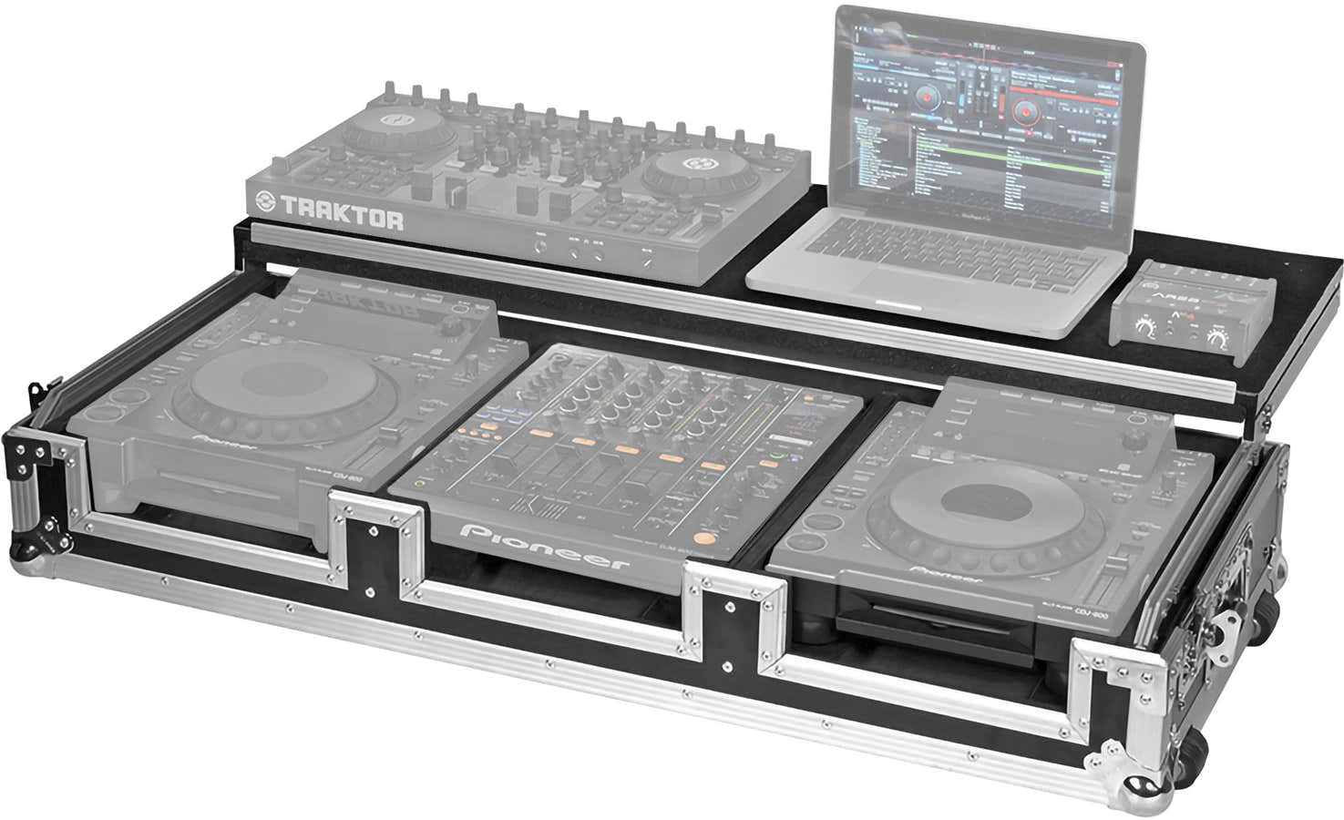 Flight Console DJ CDJ-2000NXS2 / DJM-900 LTS Argento
