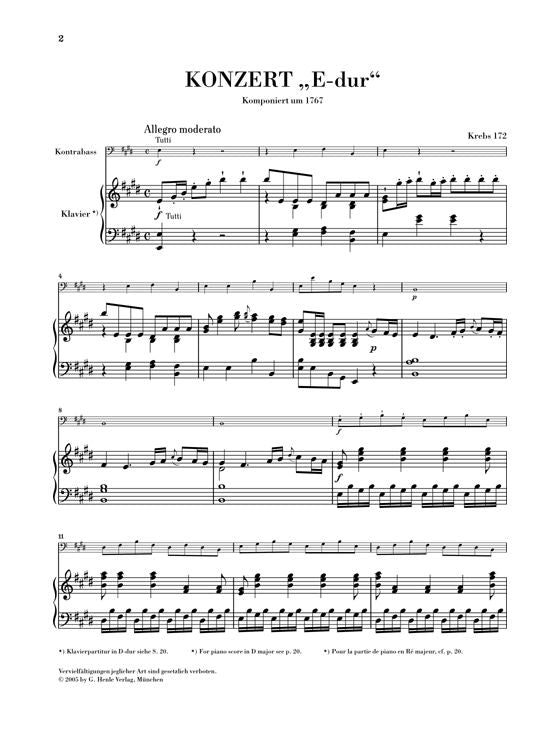 Dittersdorf C.D.V. - Concerto per contrabbasso in Mi maggiore Krebs 172