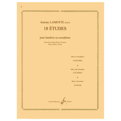Lamotte Antony – 18 studi – Oboe o sassofono