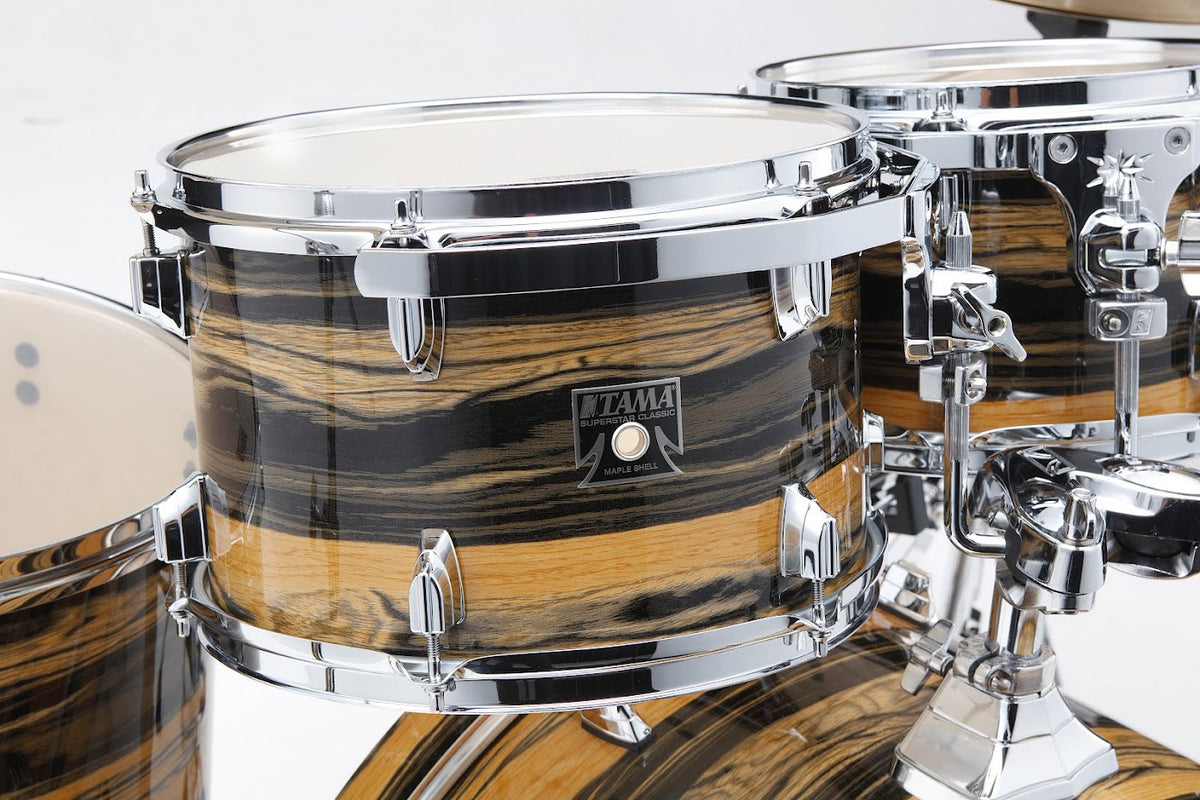 SUPERSTAR CLASSIC STAGE 22 DRUM KIT NATURAL EBONY TIGER WRAP