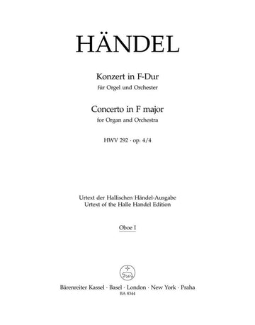Haendel Konzert In F-dur (fa Majeur) Orgue et Orchestre