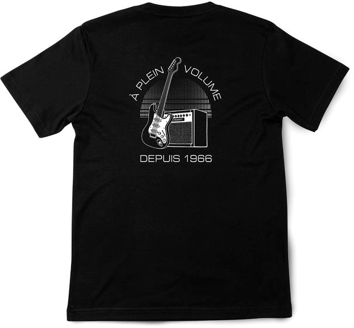 Black T-Shirt White Classic Logo L-Size