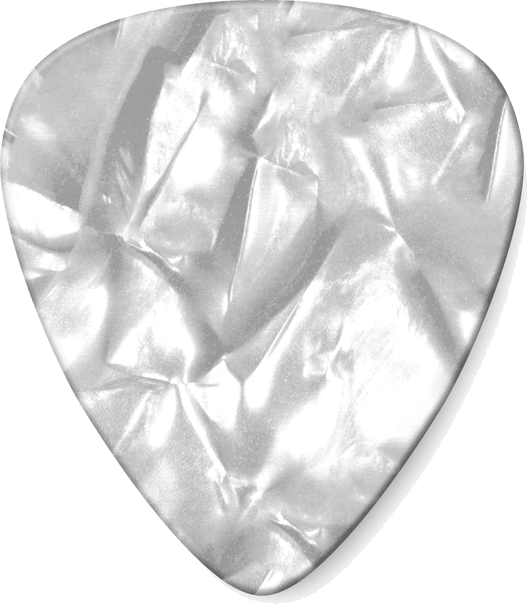 12 x plettri medi in celluloide bianco perlato