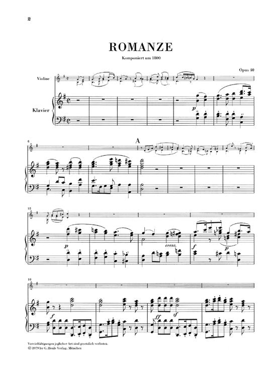 Beethoven L.V. - Romances For Violin And Orchestra Op. 40 & 50 In G And F Major