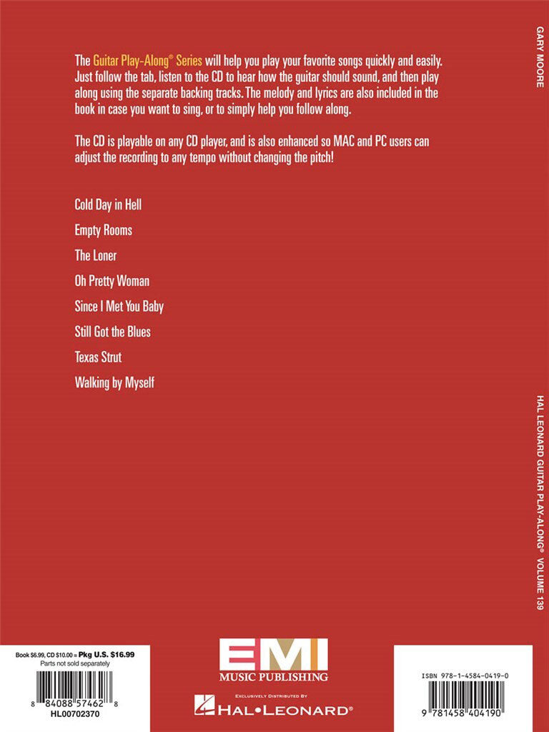 Moore Gary - Guitar Play Along Vol.139 + MP3