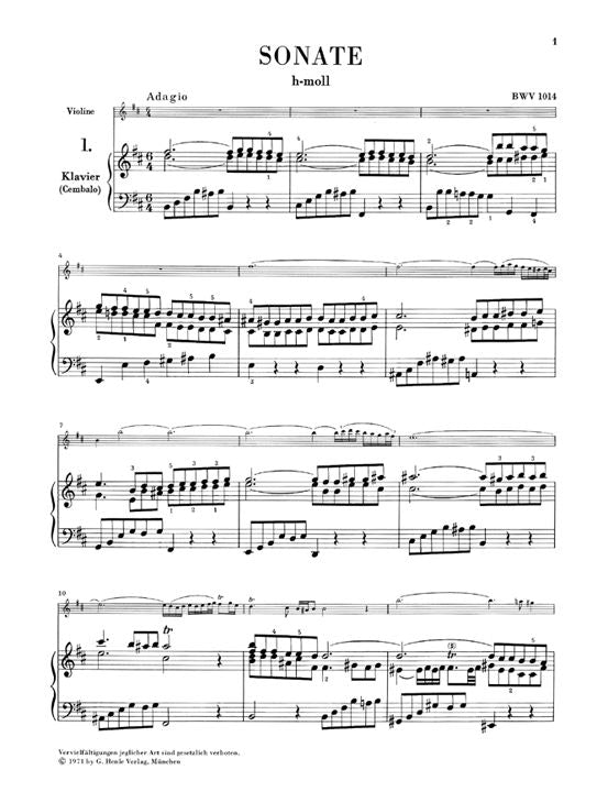 Bach J.S. - 6 Sonatas For Violin And Piano (harpsichord) BWV 1014 - 1019