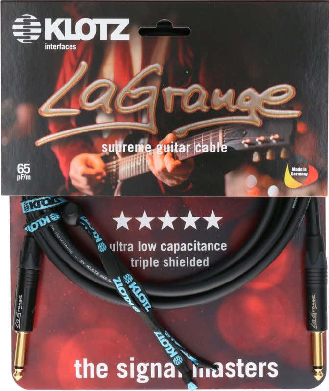 LA-grange Cavo per Strumento Nero 6M Jack Mono - Jack Mono Contatto Dorato
