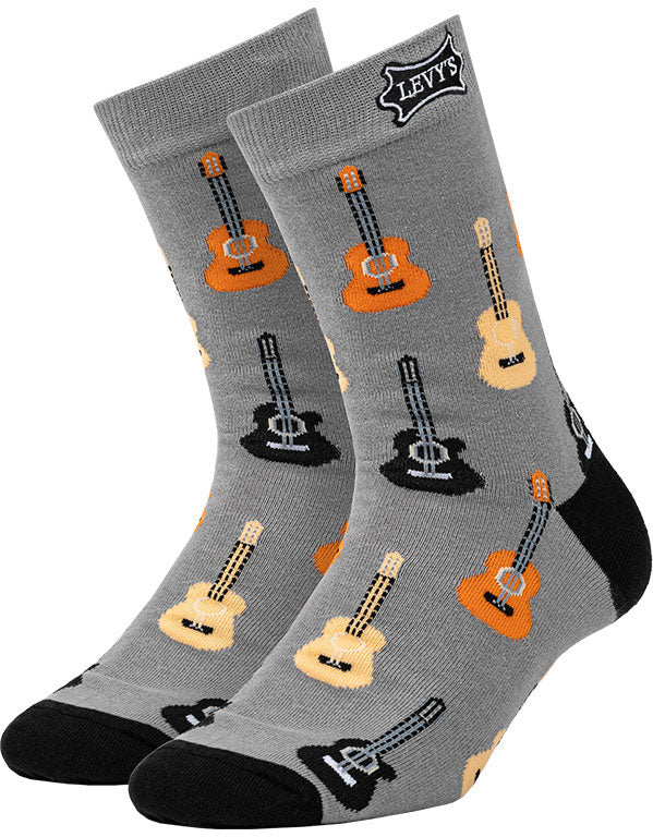 Paio di calzini con motivo di chitarra acustica